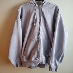 Brandy Melville Oversized Light Blue Full-zip Hoodie